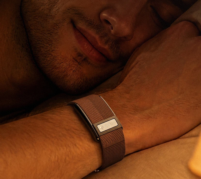 Resting while wearing the OEM wellness band